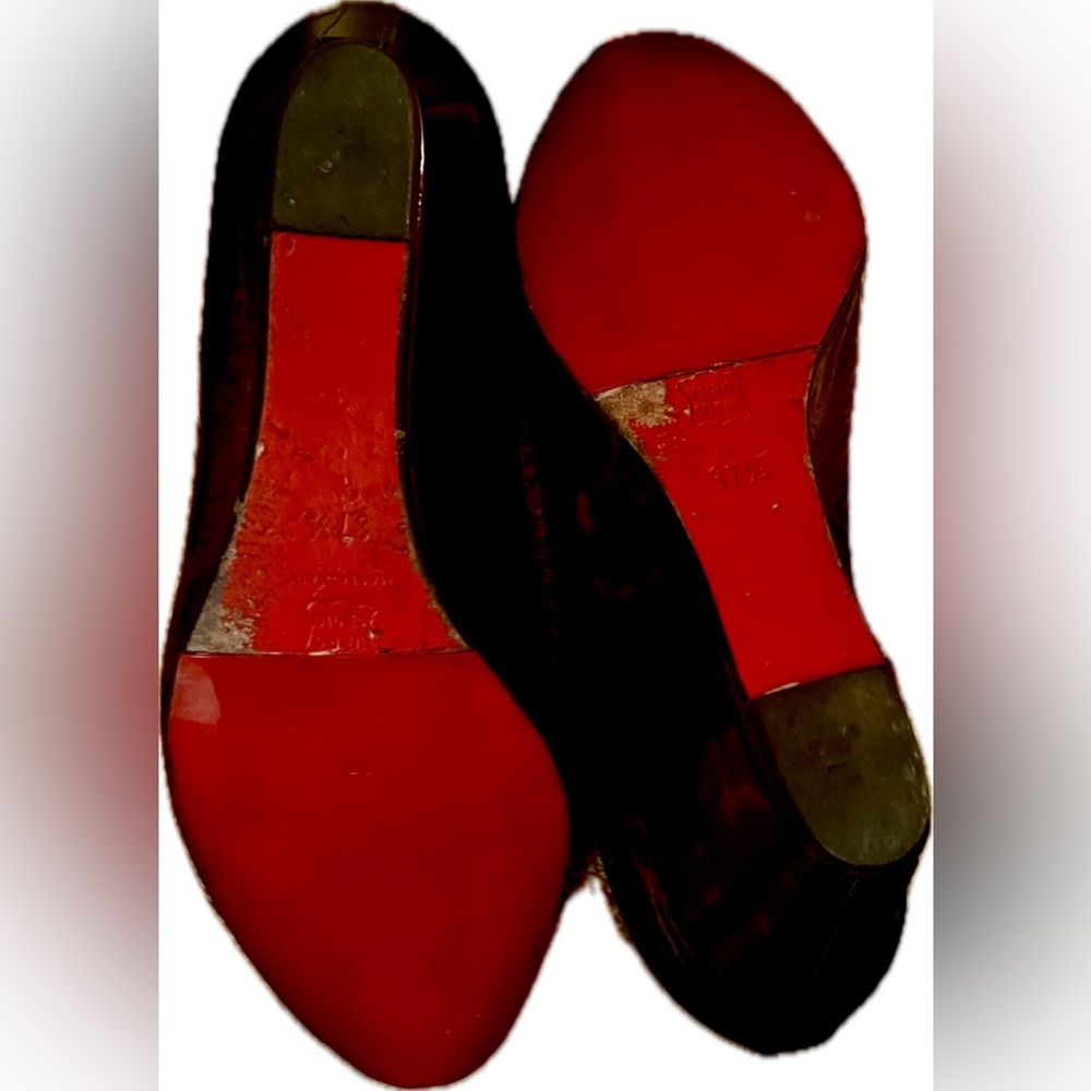 **Christian Louboutin chocolate patent leather wedges - Picture 3 of 7